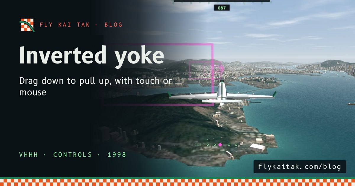 The 747 on the IGS approach, with the round on-screen yoke in the bottom left corner.